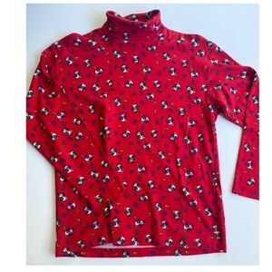 Vintage Christmas penguin turtleneck red M